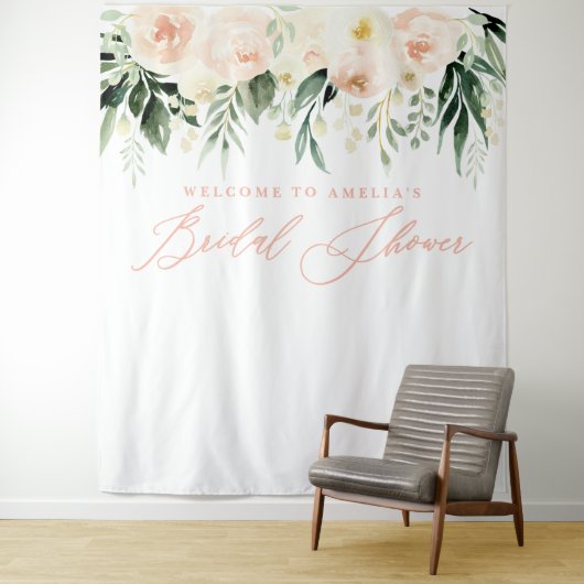 Pfirsich + grünes Brautparty Wandteppich (Beispiel)