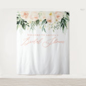 Pfirsich + grünes Brautparty Wandteppich (Vorderseite)