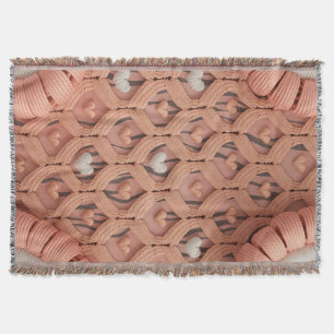 Pfirsich-Häkel-Tiger-Pattern-Wurfdecke – Cozy Decke