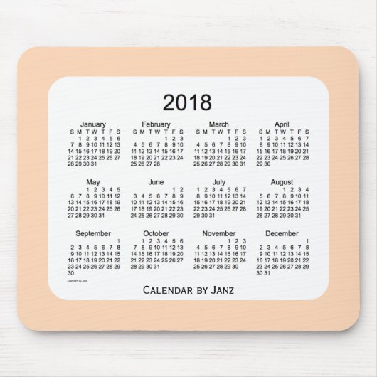Pfirsich-Hauch-Kalender 2018 durch Janz Mousepad (Vorne)