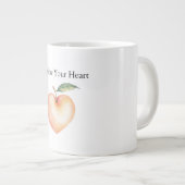 Pfirsich Herz Jumbo-Tasse (Vorderseite Rechts)