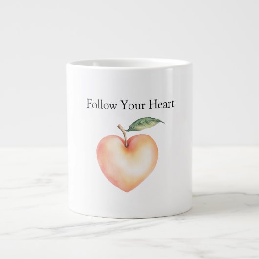 Pfirsich Herz Jumbo-Tasse (Vorderseite)