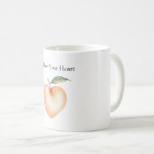 Pfirsich Herz Kaffeetasse (VorderseiteRechts)