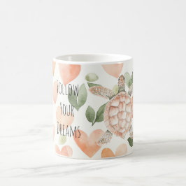 Pfirsich-Herzen-Träume-Seeschildkröte Kaffeetasse