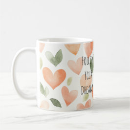 Pfirsich-Herzen-Träume-Seeschildkröte Kaffeetasse