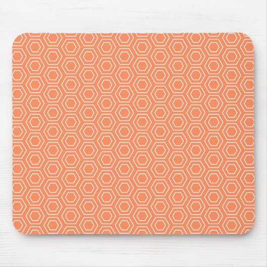 Pfirsich-Hexagon geometrisch Mousepad (Vorne)