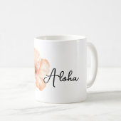Pfirsich Hibiskus Blume Aloha Kaffeetasse (VorderseiteRechts)