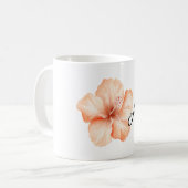 Pfirsich Hibiskus Blume Aloha Kaffeetasse (Vorderseite Links)