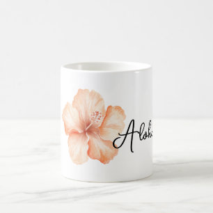 Pfirsich Hibiskus Blume Aloha Kaffeetasse