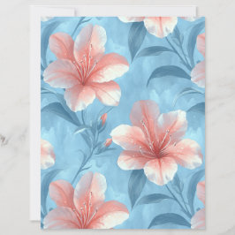 Pfirsich Hibiskus Florales Scrapbook Papier