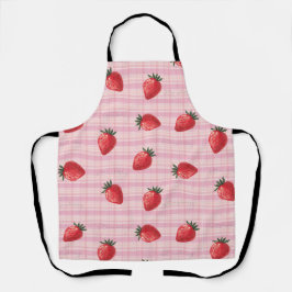 Pfirsich Himbeer Gingham Schürze