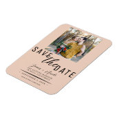 Pfirsich Hochzeitsankündigung Foto Hochzeit Magnet (Linke Seite)