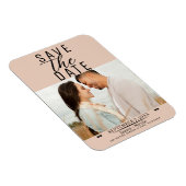 Pfirsich Hochzeitsankündigung Foto Magnet (Rechte Seite)