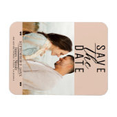 Pfirsich Hochzeitsankündigung Foto Magnet (Horizontal)