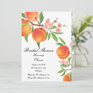 PFIRSICH-HOCHZEITSPAAR-EINLADUNG EINLADUNG