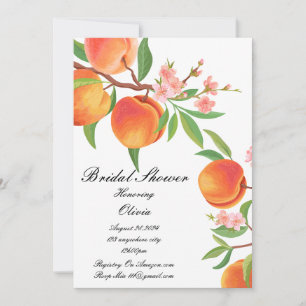 PFIRSICH-HOCHZEITSPAAR-EINLADUNG SAVE THE DATE