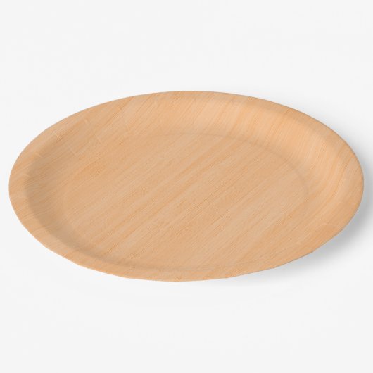 Pfirsich-hölzerner Korn-Bambusblick Pappteller (Schrägansicht)