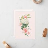 Pfirsich Hydrangea von Ihrem Schreibtisch aus Mitteilungskarte (Vorderseite/Rückseite Beispiel)