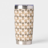 Pfirsich individueller Name Wasserfarbe geometrisc Thermobecher (Vorderseite)