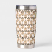 Pfirsich individueller Name Wasserfarbe geometrisc Thermobecher (Rückseite)