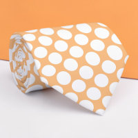 Pfirsich-Jumbo-Polka-Punkte individuelle Krawatte