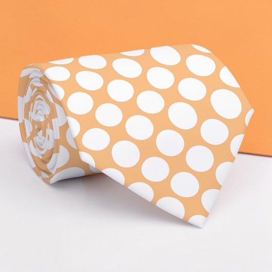 Pfirsich-Jumbo-Polka-Punkte individuelle Krawatte