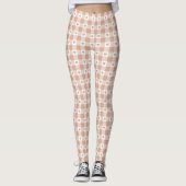 Pfirsich-Kariert-Herz-Gingham-Retro-Farbe Leggings (Vorderseite)