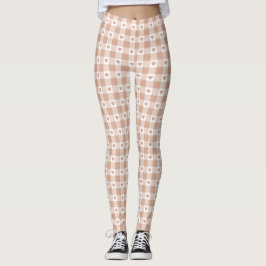 Pfirsich-Kariert-Herz-Gingham-Retro-Farbe Leggings