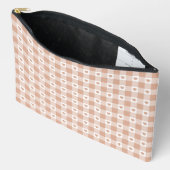 Pfirsich-Kariert-Herz-Gingham-Retro-Farbe Zubehörtasche (Offen)