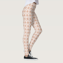 Pfirsich-Kariert-Kleeblatt-Retro-Farbe Leggings