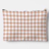 Pfirsich-Karierter Gingham Retro-Farbe Zubehörtasche (Rückseite)