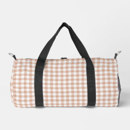 Pfirsich-Karo-Gingham Retro-Farbe Duffle Bag