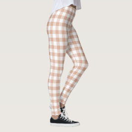 Pfirsich-Karo-Gingham-Retrofarbe Leggings