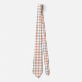 Pfirsich-Karo-Gingham-Retrofarben-Schlips Krawatte (Vorderseite)