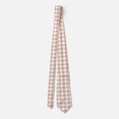 Pfirsich-Karo-Gingham-Retrofarben-Schlips Krawatte (Rückseite)