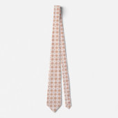 Pfirsich-Karo-Herz-Gingham-Retrofarben-Schlips Krawatte (Vorderseite)