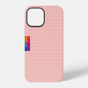 Pfirsich-Karodesign-Vorlage Geschäft-Logo Elegant iPhone 12 Hülle