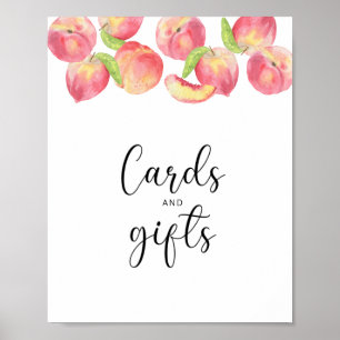 Pfirsich Karten und Geschenke Baby Shower Poster