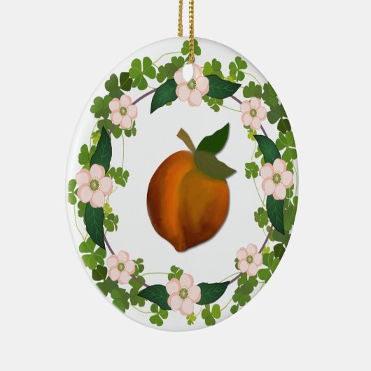 Pfirsich Keramik Ornament (Rechts)