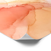 Pfirsich-Korallen-Fluid-Diffusions-Abstrakt-Poster Poster (Ecke)