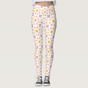 Pfirsich-Korallen-Gold geometrisches Muster Leggings