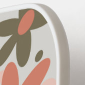 Pfirsich, Korallen, grüne Blume Pickleball Schläger (Linke Seite)