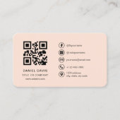 Pfirsich-Korallen-Logo QR-Code Professional Visitenkarte (Vorderseite)