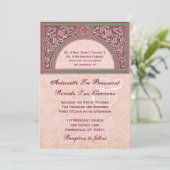 Pfirsich-Kunst-Deko, der metallisches Papier V322 Einladung (Stehend Vorderseite)