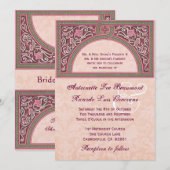 Pfirsich-Kunst-Deko, der metallisches Papier V322 Einladung (Vorne/Hinten)