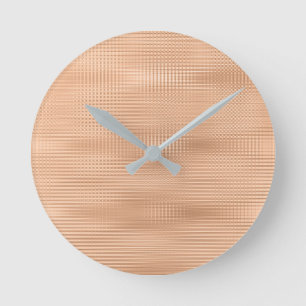 Pfirsich-kupferne korallenrote graue minimale runde wanduhr