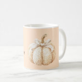 Pfirsich Kuschel-Kürbis mit Schleife Kaffeetasse (VorderseiteRechts)