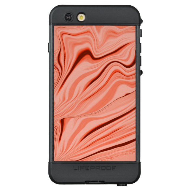 Pfirsich, Lachskorallen und rosa Mix-Kurven LifeProof iPhone Hülle (Rückseite)
