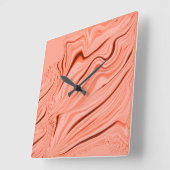 Pfirsich, Lachskorallen und rosa Mix-Kurven Quadratische Wanduhr (Winkel)