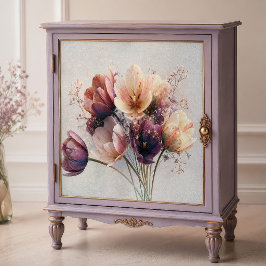 Pfirsich-Lavendel-Tulpen-Sträußchen-Decoupage Seidenpapier